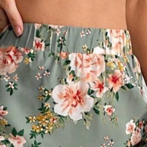 Boho Floral Print Stretchy Waist Ruffle hem Maxi Skirt - Picture 2 of 2